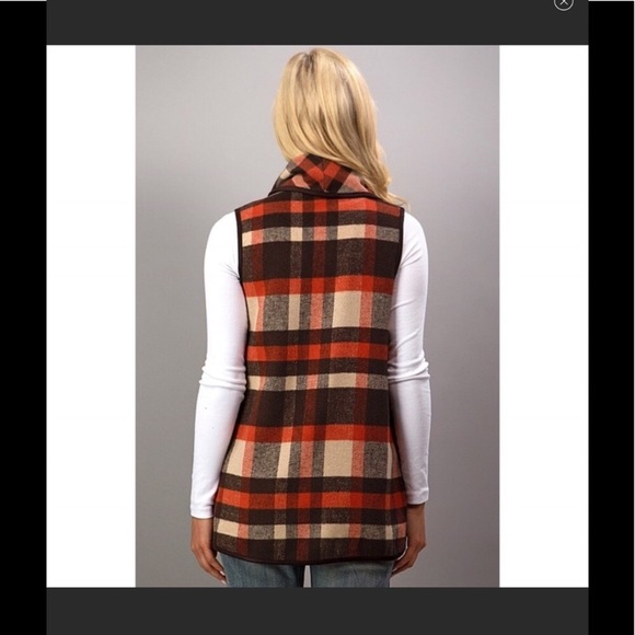 💥 Plaid Waterfall Vest with Side Pockets - Picture 2 of 2